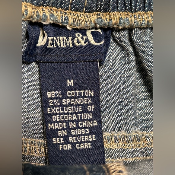 Denim & Co. Midi Pull-On w/Drawstring Waistband Denim Skirt    Size Medium - Picture 3 of 6